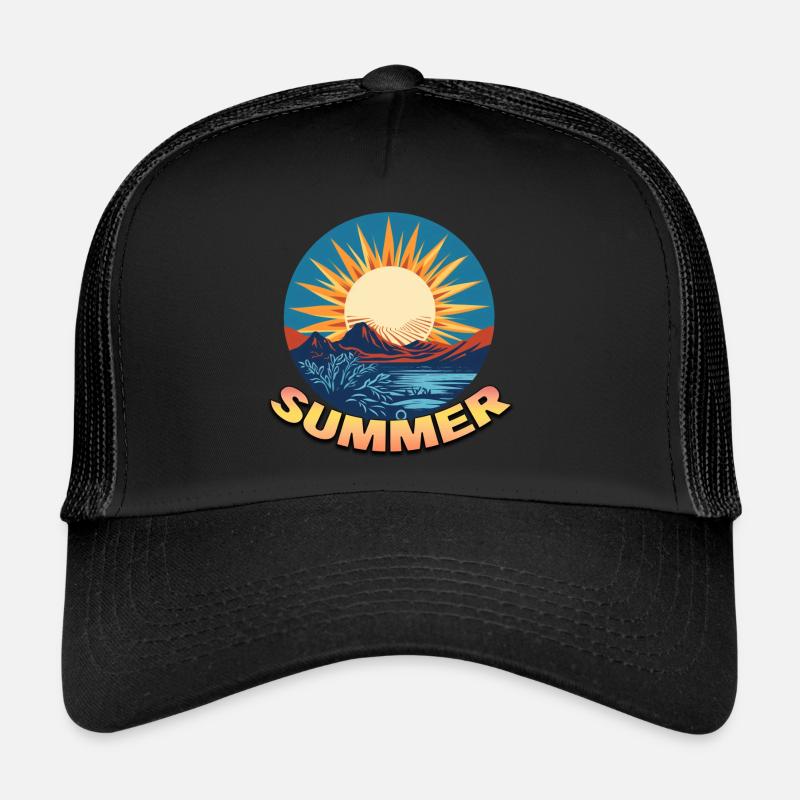 Summer Sunset Logo Trucker Cap