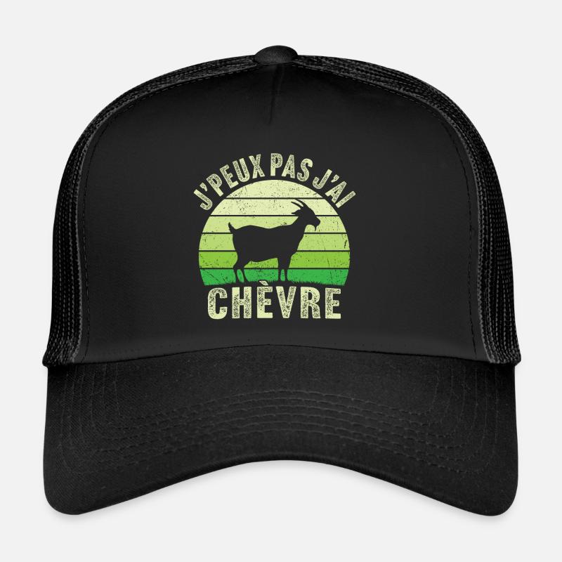retro j'peux pas j'ai chèvre - Casquette trucker  - noir/noir