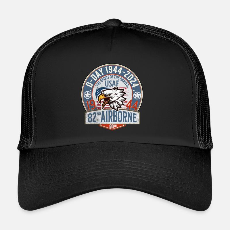 D Day 82 em airborne - Casquette trucker  - noir/noir