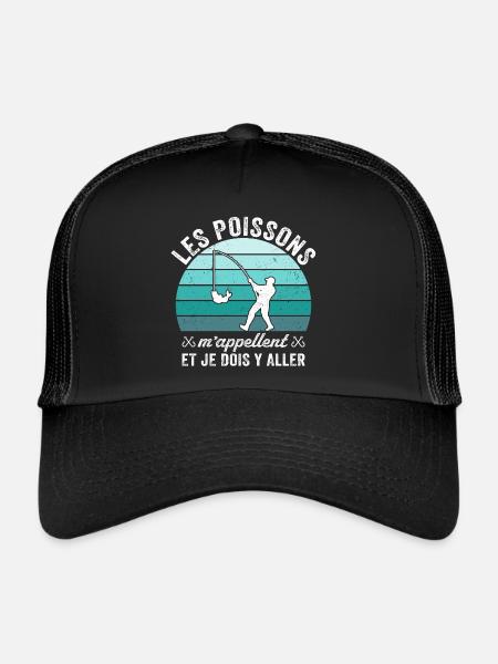 les poissons m'appellent et je dois y aller - Casquette trucker  - noir/noir - Devant