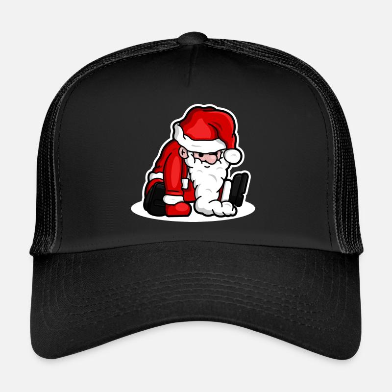 Marionnette du Père Noël assis - Blanc Casquette trucker 
