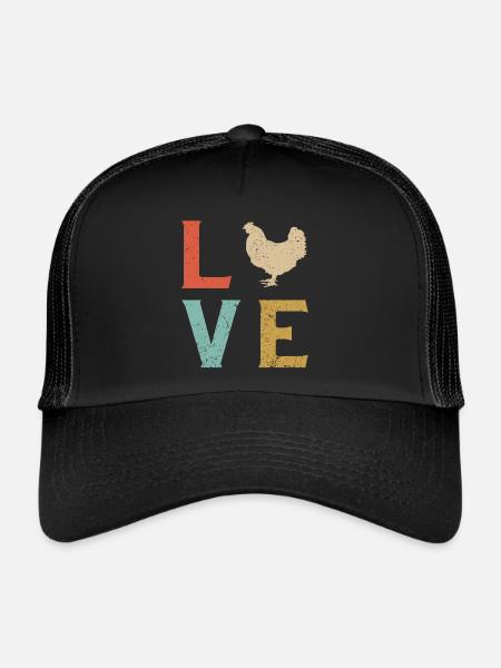 I love chickens - Trucker Cap - black/black - Front