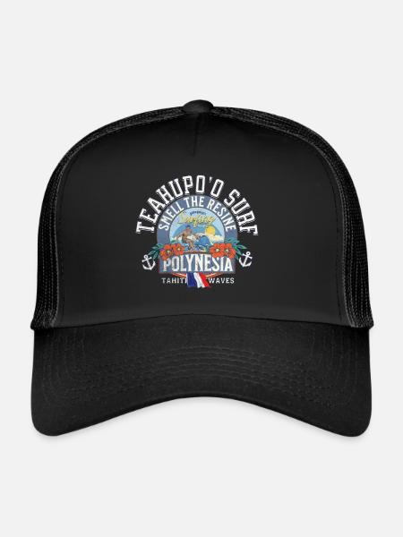 Teahupoo Surf Polynesia - Casquette trucker  - noir/noir - Devant