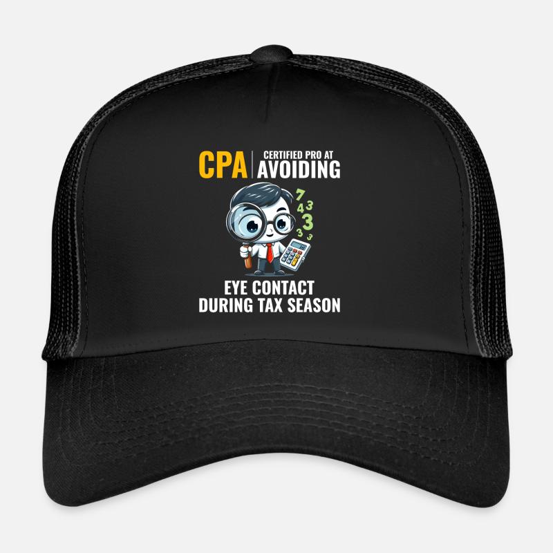 CPA : Number Ninja Esquivant le contact visuel Comptable Casquette trucker 