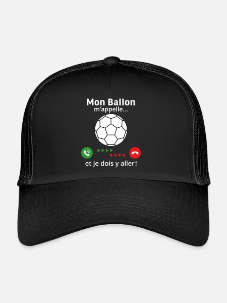 mon ballon m'appelle et je dois y aller hadball - Casquette trucker  - noir/noir - Devant