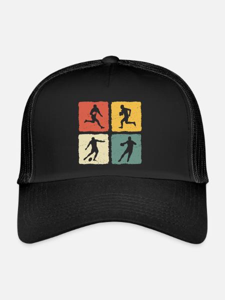 Retro Rugby T-Shirt - Trucker Cap - black/black - Front