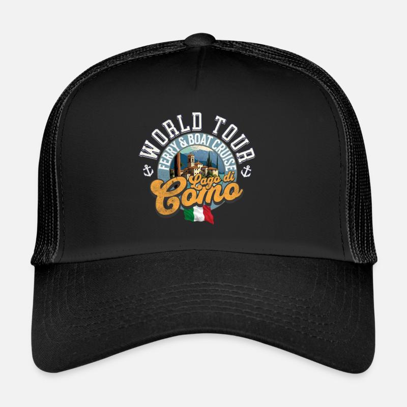 Bootsfahrt Lago di Como - Trucker Cap - Schwarz/Schwarz