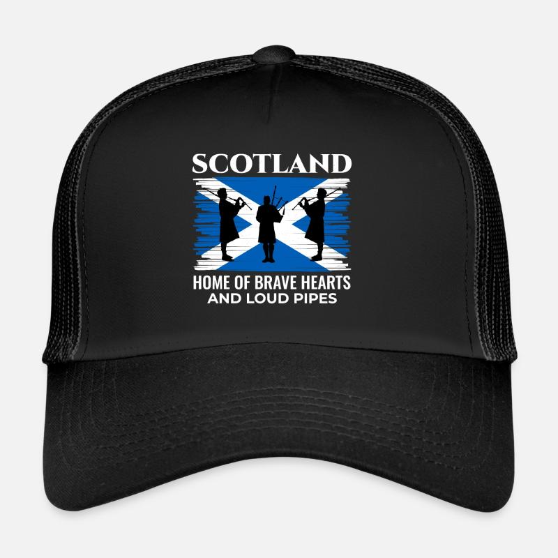 Instrument de joueur de cornemuse Drapeau écossais de l’Écosse Casquette trucker 