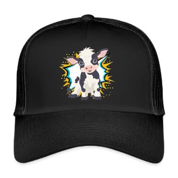 Cow Farm Animal - Trucker Cap - black/black - Front