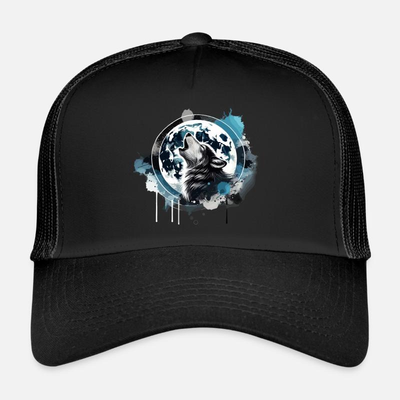 howling wolf Trucker Cap