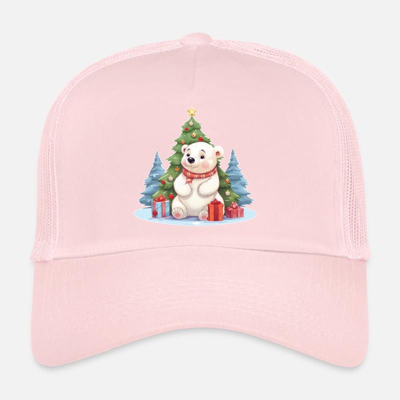 Weihnachten Eisbär mit Weihnachtsbaum Trucker Cap