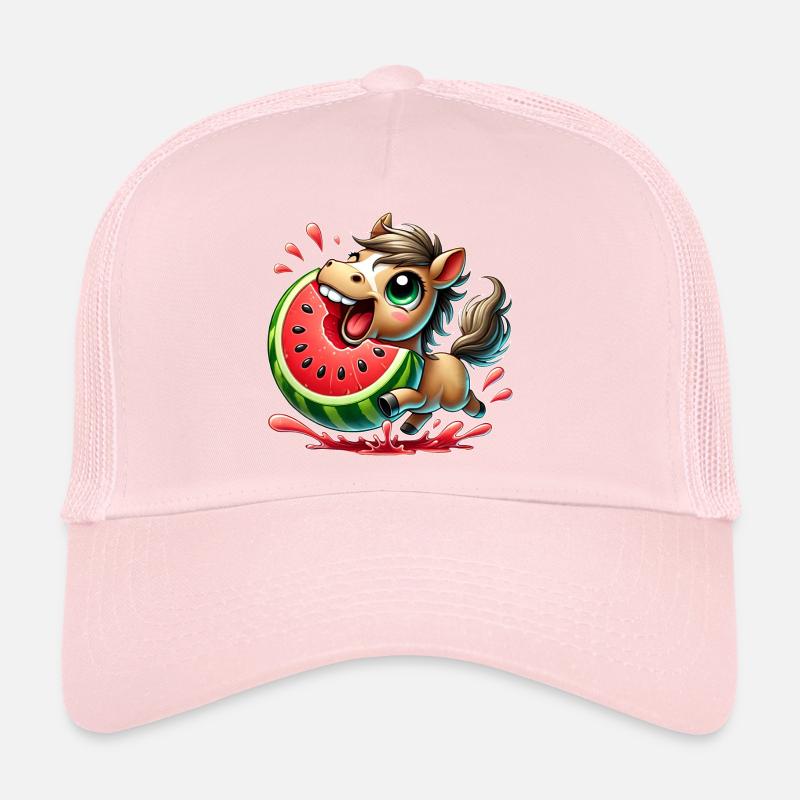 Cheval avec pastèque fruité look estival Casquette trucker 