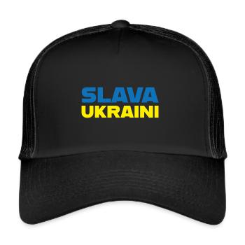 Slava Ukraini No War Frieden Peace - Trucker Cap - black/black - Front