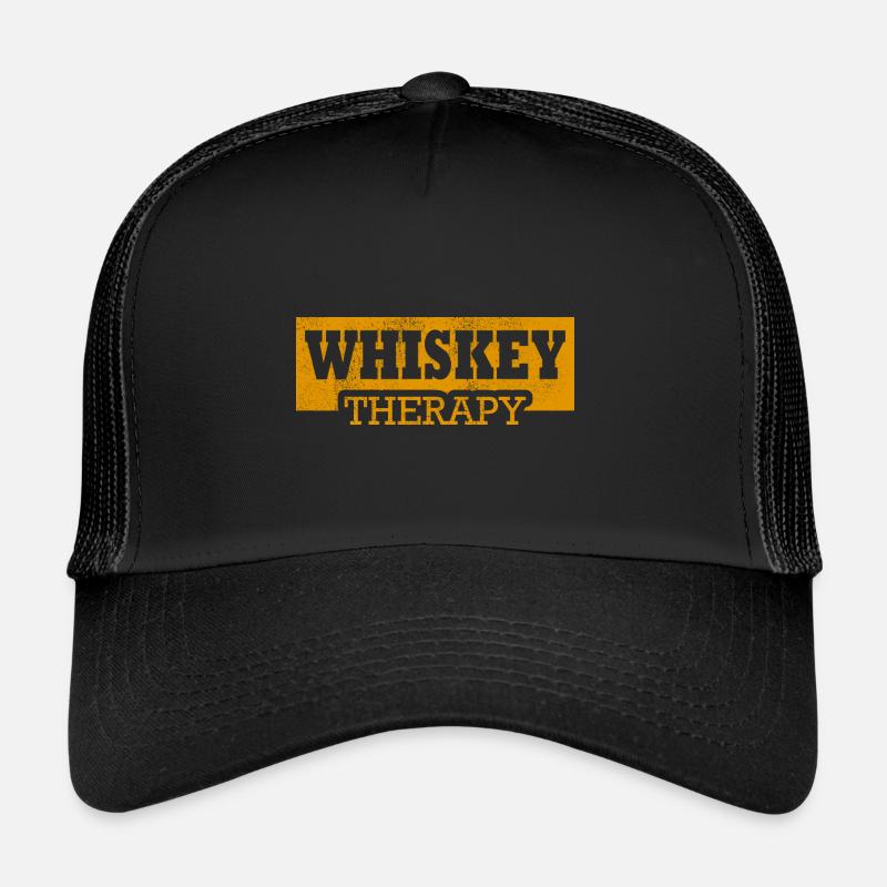 Whiskey Therapy Vintage Funny Drinking Trucker Cap