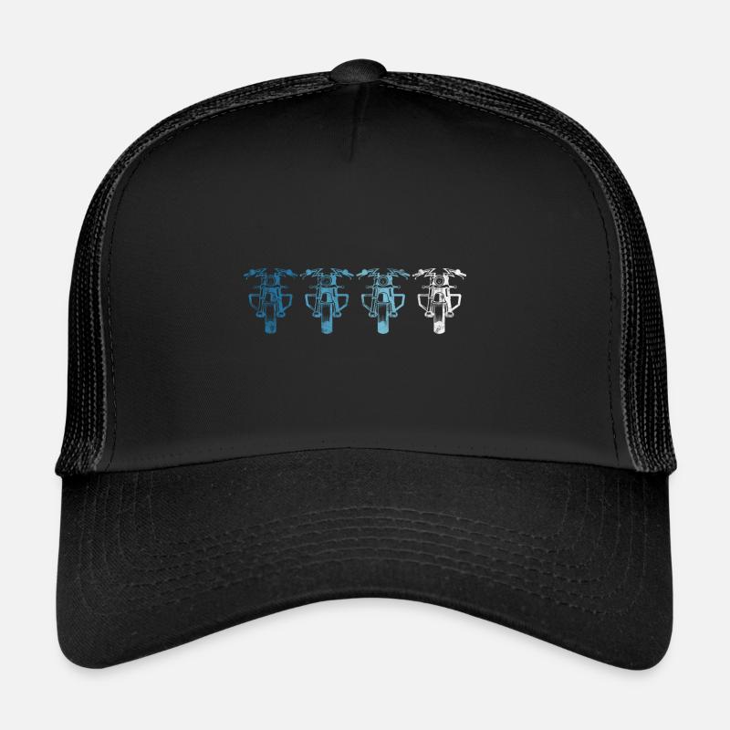 Biker Motorrad Chopper Bobber Motorradfahrer Retro - Trucker Cap - Schwarz/Schwarz