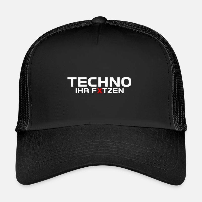 techno ihr fxtzen weiss - Trucker Cap - Schwarz/Schwarz