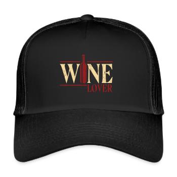 Wein - Trucker Cap - Schwarz/Schwarz - Vorne