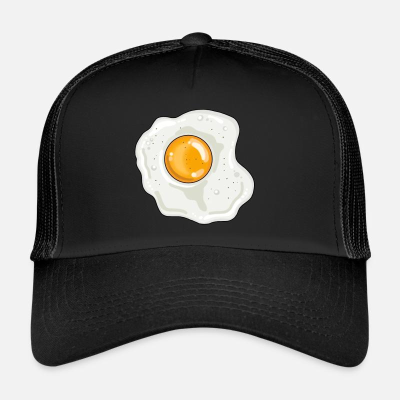 Œuf au plat jaune d'oeuf blanc d'oeuf Casquette trucker 