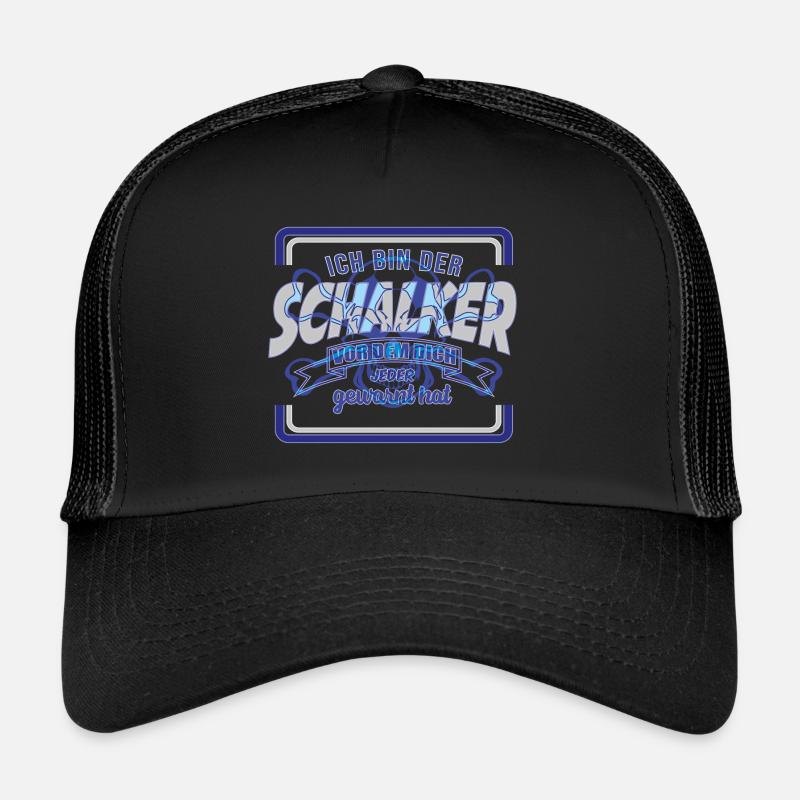 Schalker Warnung | Gelsenkirchen Schalke Geschenk - Trucker Cap - Schwarz/Schwarz