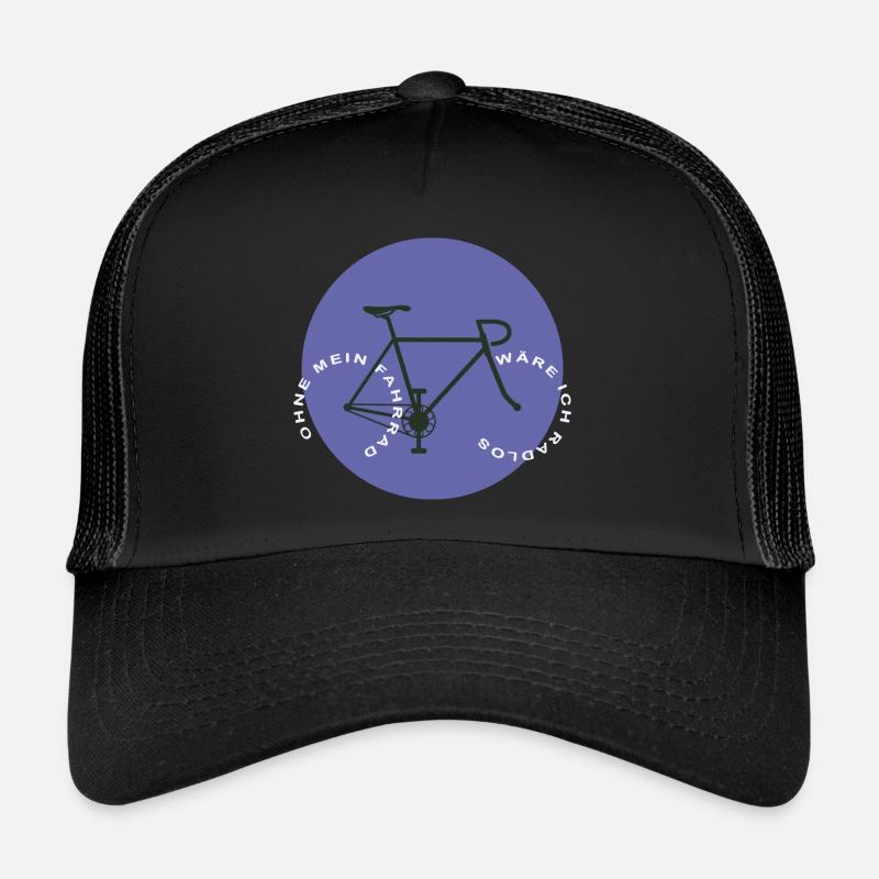 Ohne mein Fahrrad - Trucker Cap - Schwarz/Schwarz
