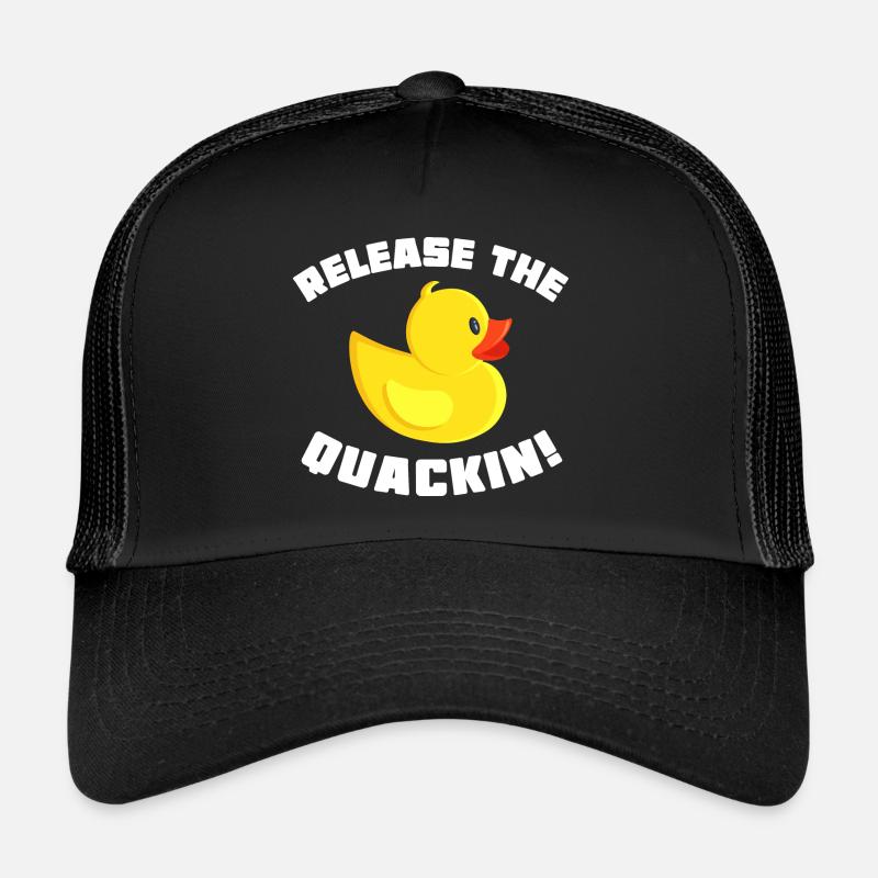 Release The Quackin! Funny Yellow Duck Trucker Cap