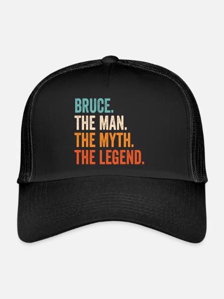 Bruce The Man The Myth The Legend - Trucker Cap - black/black - Front