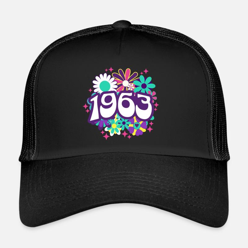 Geburtstagsparty Frau 1963 60-jähriges Jubiläum - Trucker Cap - Schwarz/Schwarz