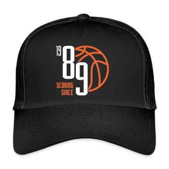 34e anniversaire Basketball 34 ans Né en 1989 - Casquette trucker  - noir/noir - Devant