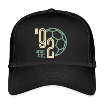 31. Geburtstag Fußballer 31 Jahre Jahrgang 1992 - Trucker Cap - Schwarz/Schwarz - Vorne