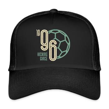 27. Geburtstag Fußballer 27 Jahre Jahrgang 1996 - Trucker Cap - Schwarz/Schwarz - Vorne