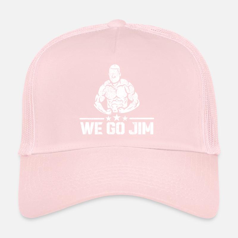 We Go Jim Workout Pump Cover Gym Trucker Cap
