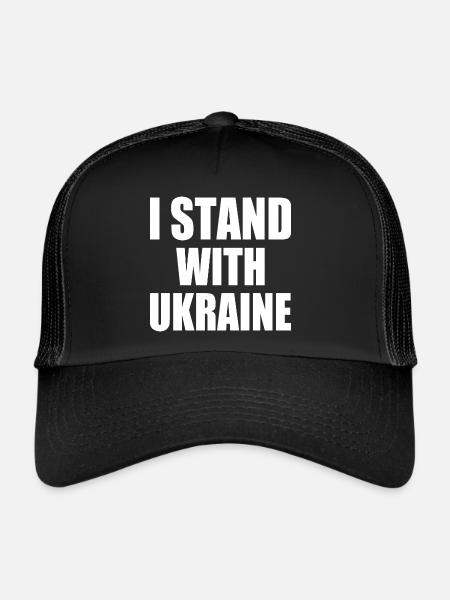 I stand with ukraine - Casquette trucker  - noir/noir - Devant