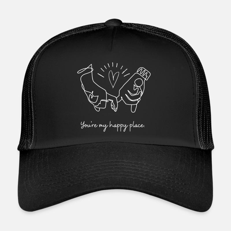 Du bist mein glücklicher Ort - Trucker Cap - Schwarz/Schwarz