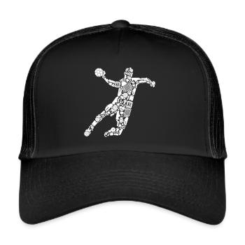 Handball Symbols Handball Sports Handball Player - Trucker Cap - black/black - Front