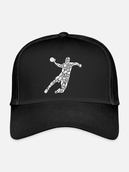 Handball Symbols Handball Sports Handball Player - Trucker Cap - black/black - Front