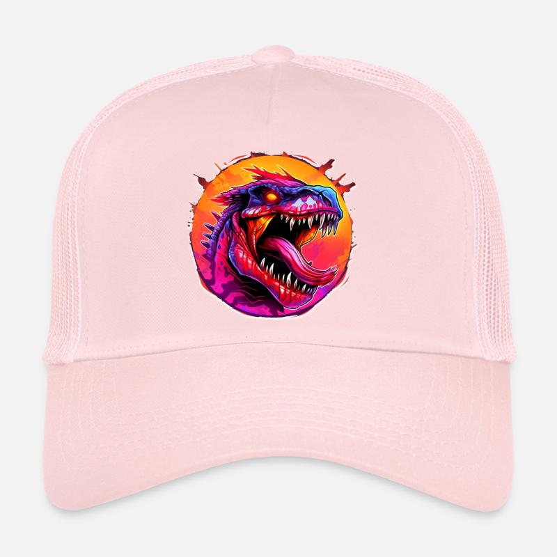 Dino T-Rex Design Comic Trucker Cap