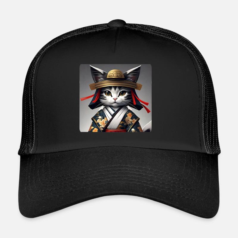 Cute Samurai Cat Trucker Cap