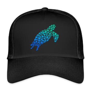 Turtle Sea Turtle Water Turtle - Trucker Cap - black/black - Front