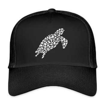 Turtle Water Turtle Sea Turtle - Trucker Cap - black/black - Front