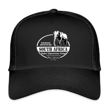Afrique du Sud - Eléphant - Casquette trucker  - noir/noir - Devant