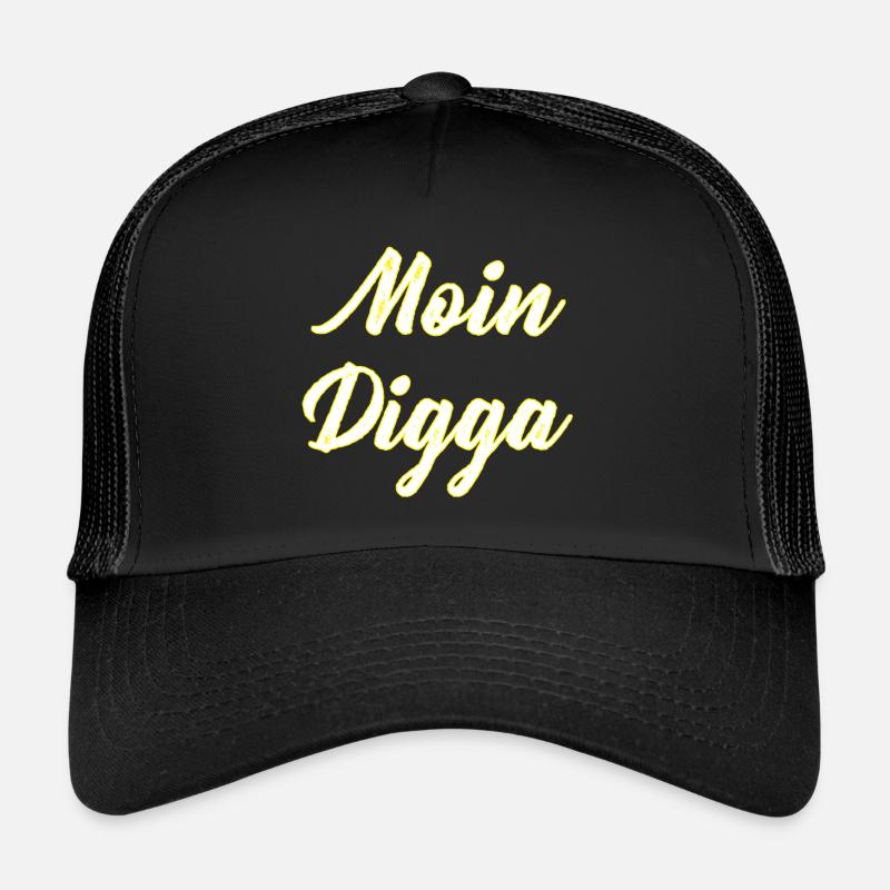 Moin Digga - Trucker Cap - Schwarz/Schwarz