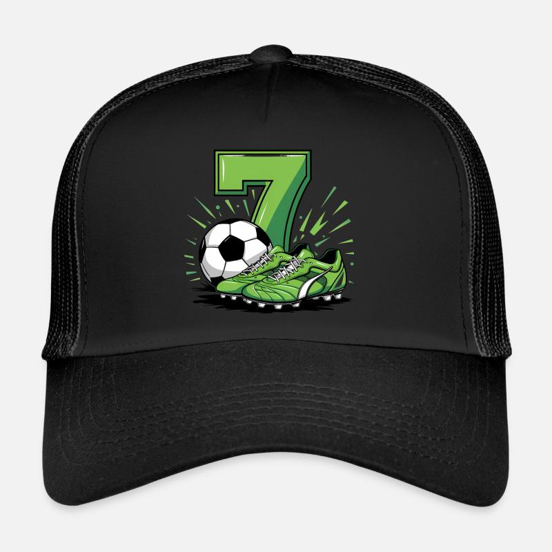 Fussball 7 Jahre - Trucker Cap - Schwarz/Schwarz
