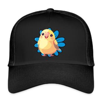 Budgie, sparrow, flock of birds - Trucker Cap - black/black - Front