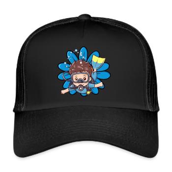Taucher Diving - Trucker Cap - Schwarz/Schwarz - Vorne