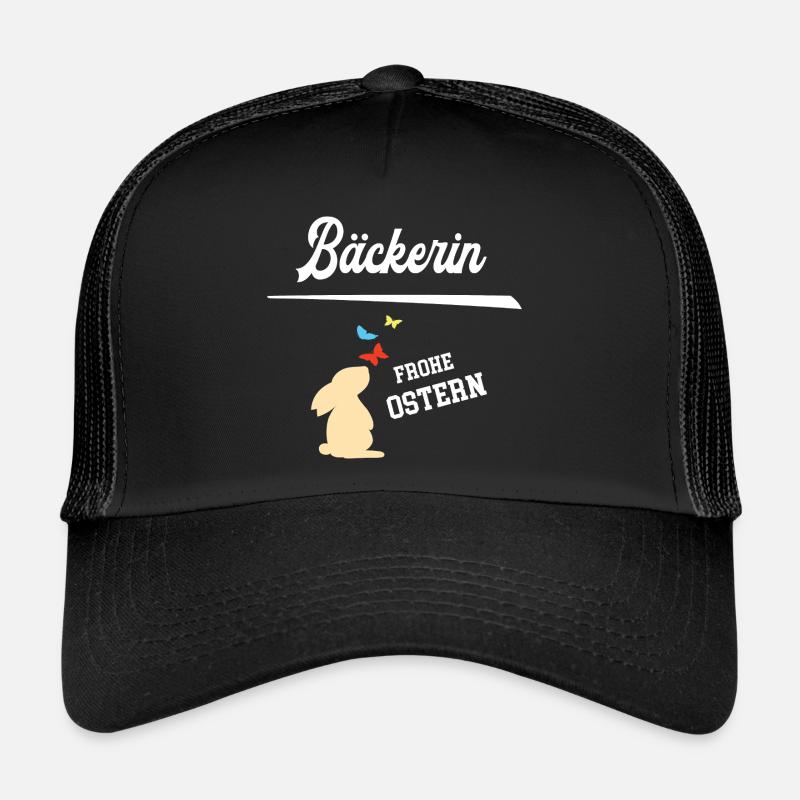 Bäckerin Ostern Geschenk Bäckerei Oster Outfit - Trucker Cap - Schwarz/Schwarz