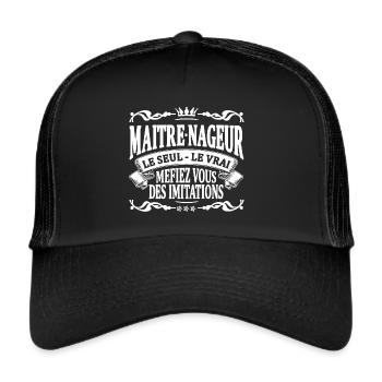 maitre-nageur le seul le vrai - Casquette trucker  - noir/noir - Devant