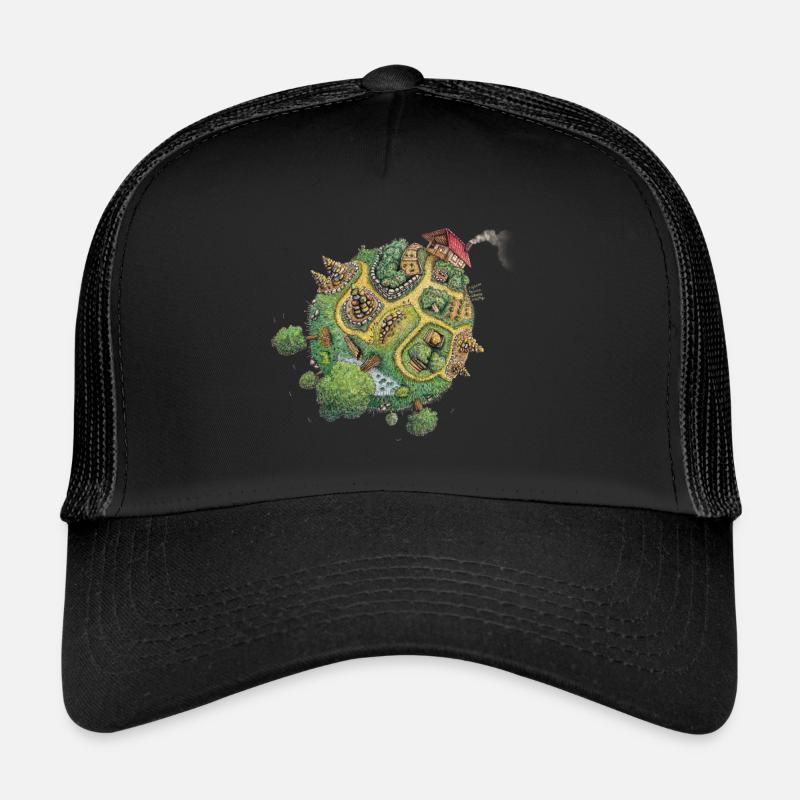 Planète Hortus - planète verte - Casquette trucker  - noir/noir