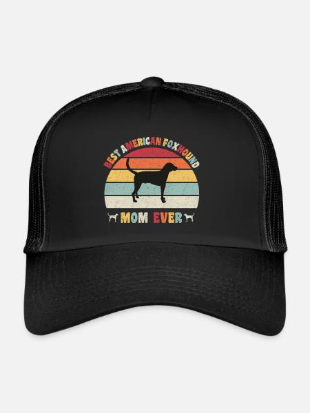 Meilleure maman Foxhound américaine jamais amateurs de chiens vintage - Casquette trucker  - noir/noir - Devant