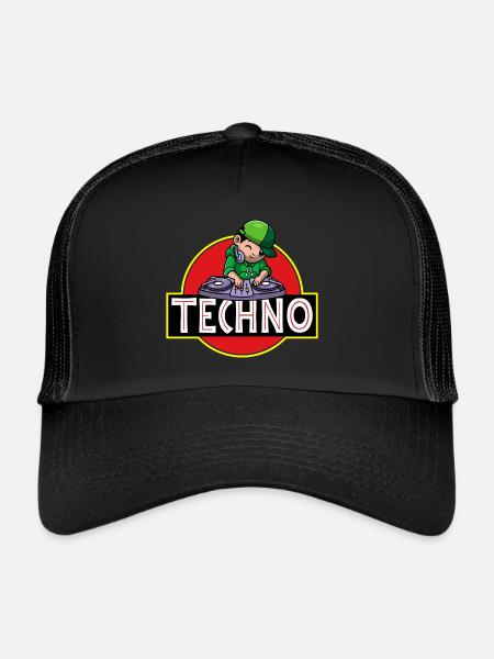 Techno music party - Trucker Cap - black/black - Front