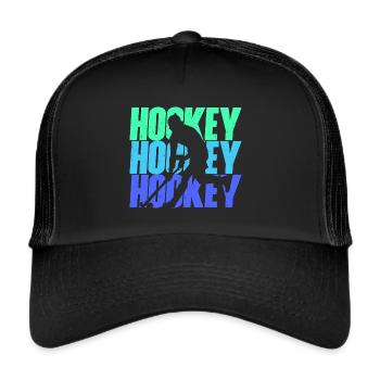 Joueur de hockey sur gazon Joueur de hockey masculin - Casquette trucker  - noir/noir - Devant